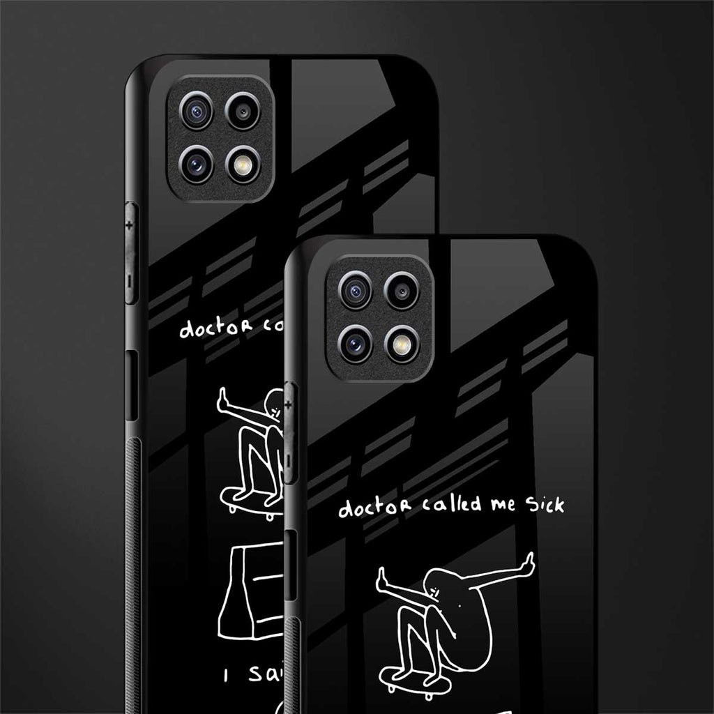 sick skateboarder black doodle back phone cover | glass case for samsung galaxy f42