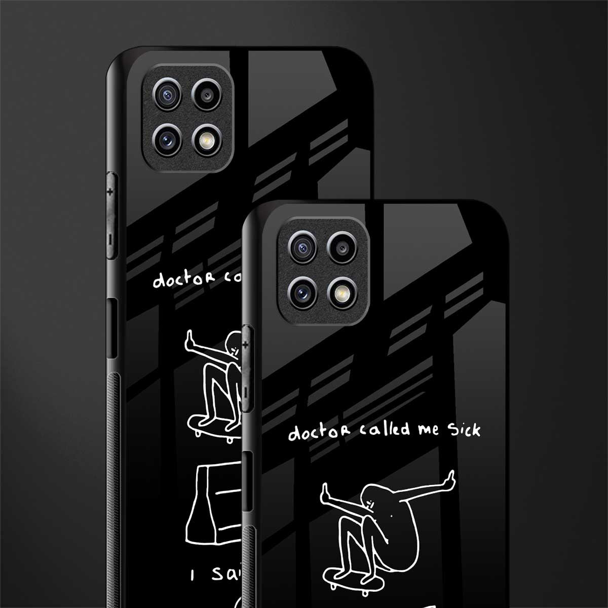 sick skateboarder black doodle back phone cover | glass case for samsung galaxy f42
