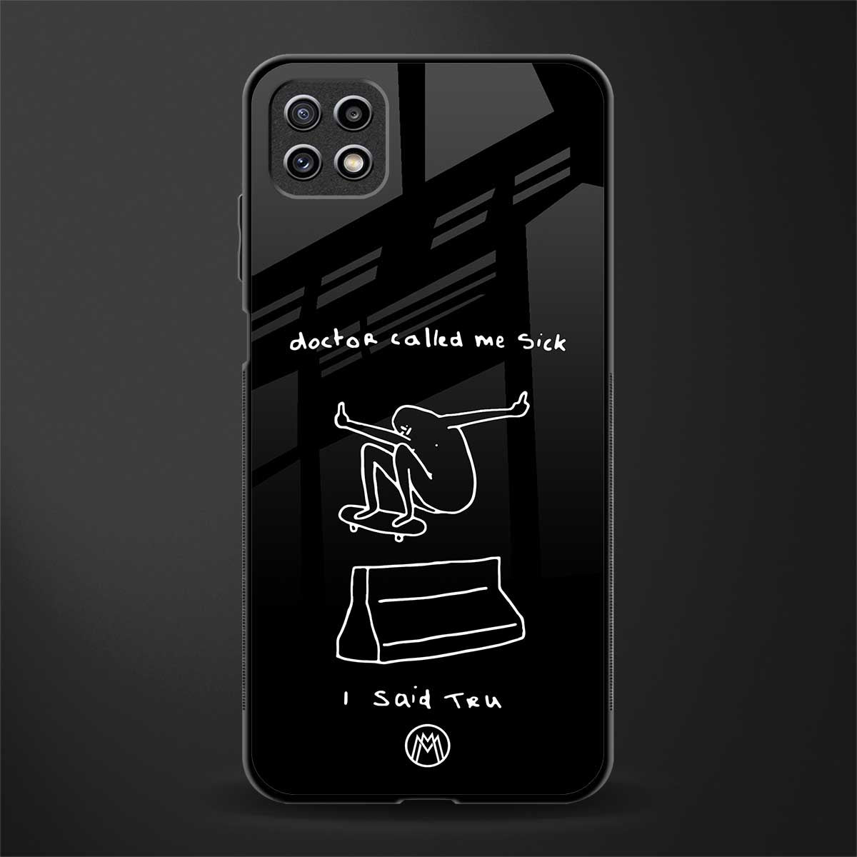 sick skateboarder black doodle back phone cover | glass case for samsung galaxy f42