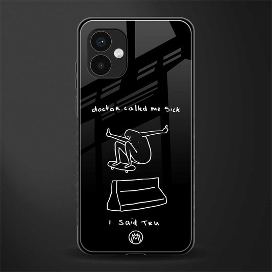 sick skateboarder black doodle back phone cover | glass case for samsung galaxy a04