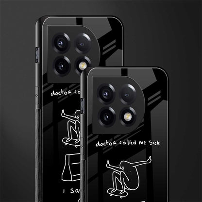sick skateboarder black doodle back phone cover | glass case for oneplus 11