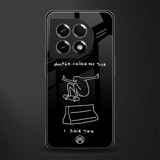 sick skateboarder black doodle back phone cover | glass case for oneplus 11