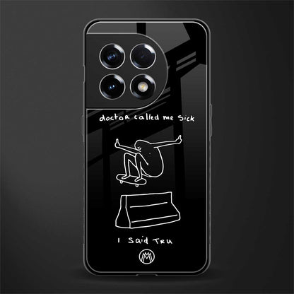 sick skateboarder black doodle back phone cover | glass case for oneplus 11r