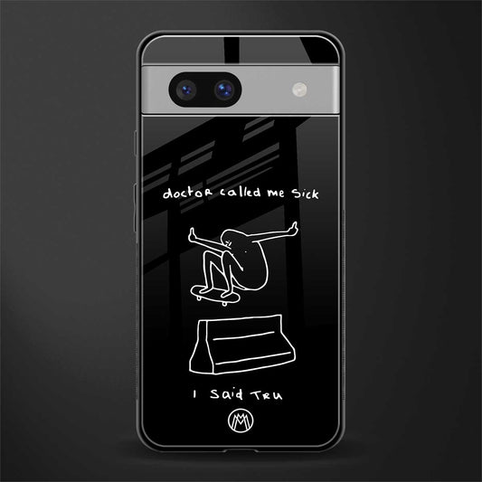 sick skateboarder black doodle back phone cover | glass case for Google Pixel 7A