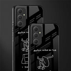 sick skateboarder black doodle back phone cover | glass case for samsung galaxy a54 5g