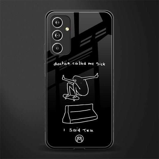 sick skateboarder black doodle back phone cover | glass case for samsung galaxy a54 5g