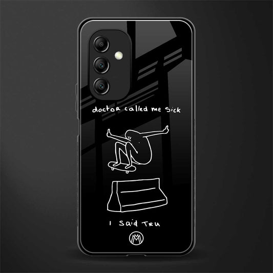 sick skateboarder black doodle back phone cover | glass case for samsung galaxy a14 5g