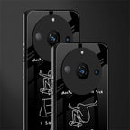 sick skateboarder black doodle back phone cover | glass case for realme 11 pro 5g