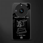 sick skateboarder black doodle back phone cover | glass case for realme 11 pro 5g