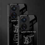 sick skateboarder black doodle back phone cover | glass case for vivo t1 44w 4g