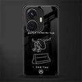 sick skateboarder black doodle back phone cover | glass case for vivo t1 44w 4g