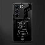 sick skateboarder black doodle back phone cover | glass case for vivo v27 pro 5g