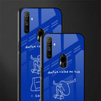 sick skateboarder blue doodle glass case for realme narzo 10a image-2