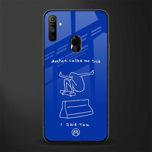 sick skateboarder blue doodle glass case for realme narzo 20a image