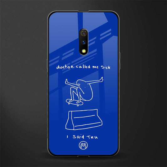 sick skateboarder blue doodle glass case for oppo k3 image
