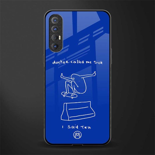 sick skateboarder blue doodle glass case for oppo reno 3 pro image