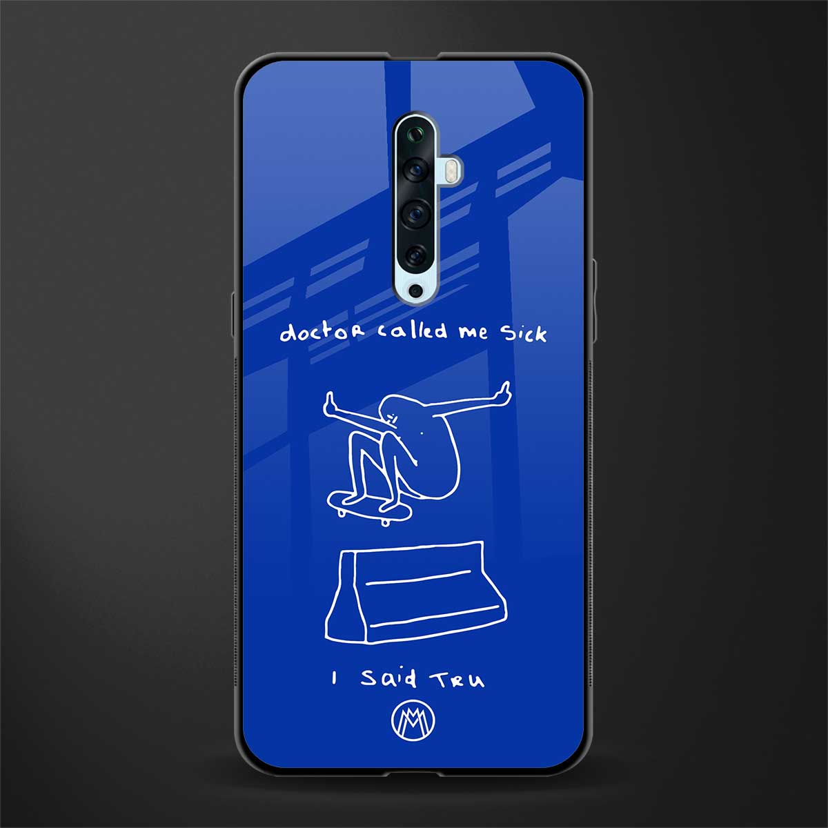 sick skateboarder blue doodle glass case for oppo reno 2f image