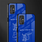sick skateboarder blue doodle glass case for samsung galaxy m51 image-2