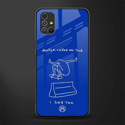 sick skateboarder blue doodle glass case for samsung galaxy m31s image