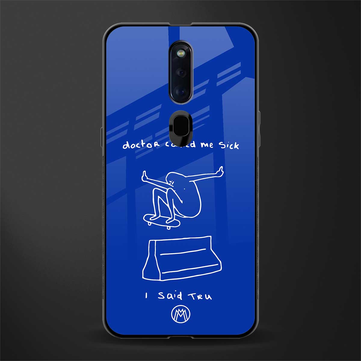 sick skateboarder blue doodle glass case for oppo f11 pro image