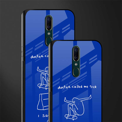 sick skateboarder blue doodle glass case for oppo f11 image-2