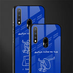 sick skateboarder blue doodle glass case for vivo u20 image-2