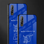 sick skateboarder blue doodle glass case for vivo z1x image-2