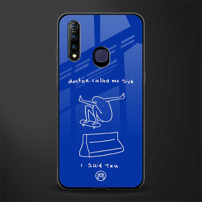 sick skateboarder blue doodle glass case for vivo z1 pro image