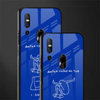 sick skateboarder blue doodle glass case for vivo v15 image-2