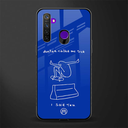 sick skateboarder blue doodle glass case for realme 5s image