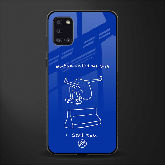 sick skateboarder blue doodle glass case for samsung galaxy a31 image