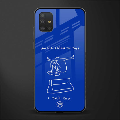 sick skateboarder blue doodle glass case for samsung galaxy a51 image