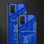 sick skateboarder blue doodle glass case for samsung galaxy a71 image-2