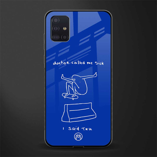 sick skateboarder blue doodle glass case for samsung galaxy a71 image