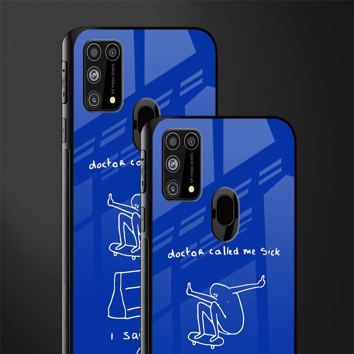 sick skateboarder blue doodle glass case for samsung galaxy m31 prime edition image-2