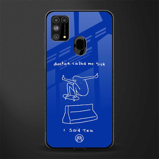 sick skateboarder blue doodle glass case for samsung galaxy m31 prime edition image
