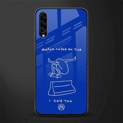 sick skateboarder blue doodle glass case for samsung galaxy a50 image