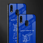 sick skateboarder blue doodle glass case for samsung galaxy m10s image-2