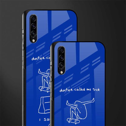 sick skateboarder blue doodle glass case for samsung galaxy a70 image-2
