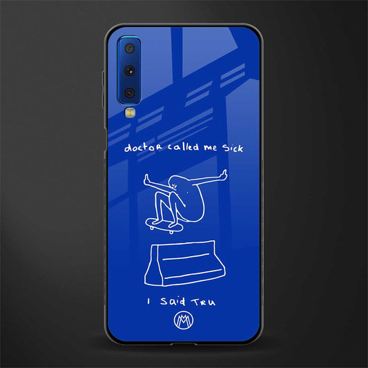 sick skateboarder blue doodle glass case for samsung galaxy a7 2018 image