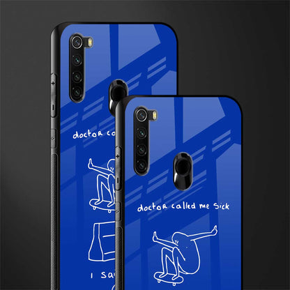 sick skateboarder blue doodle glass case for redmi note 8 image-2