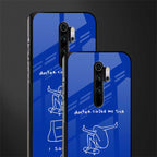 sick skateboarder blue doodle glass case for redmi note 8 pro image-2