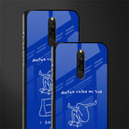 sick skateboarder blue doodle glass case for redmi 8 image-2