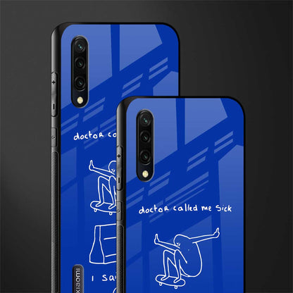 sick skateboarder blue doodle glass case for mi a3 redmi a3 image-2