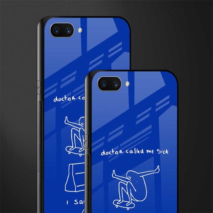 sick skateboarder blue doodle glass case for oppo a3s image-2
