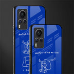 sick skateboarder blue doodle glass case for vivo x60 pro image-2