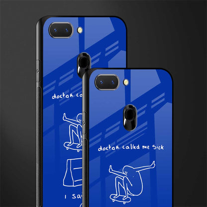 sick skateboarder blue doodle glass case for oppo a5 image-2