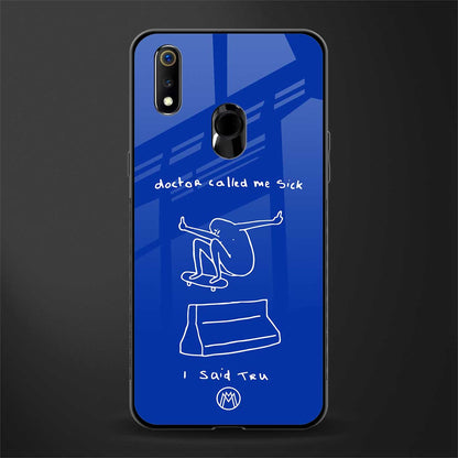 sick skateboarder blue doodle glass case for realme 3 pro image