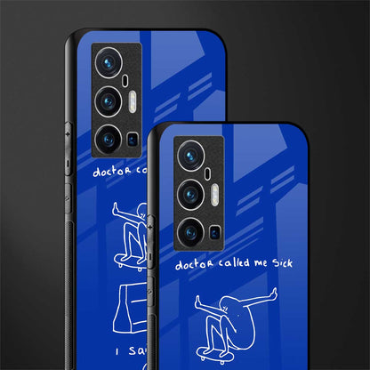sick skateboarder blue doodle glass case for vivo x70 pro plus image-2