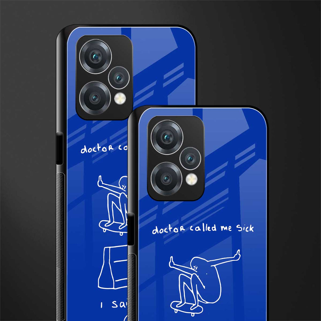 sick skateboarder blue doodle back phone cover | glass case for realme 9 pro 5g